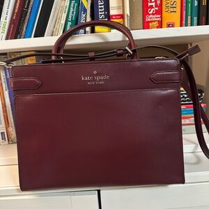 kate spade New York  Women’s Leather Briefcase Bag - Burgundy